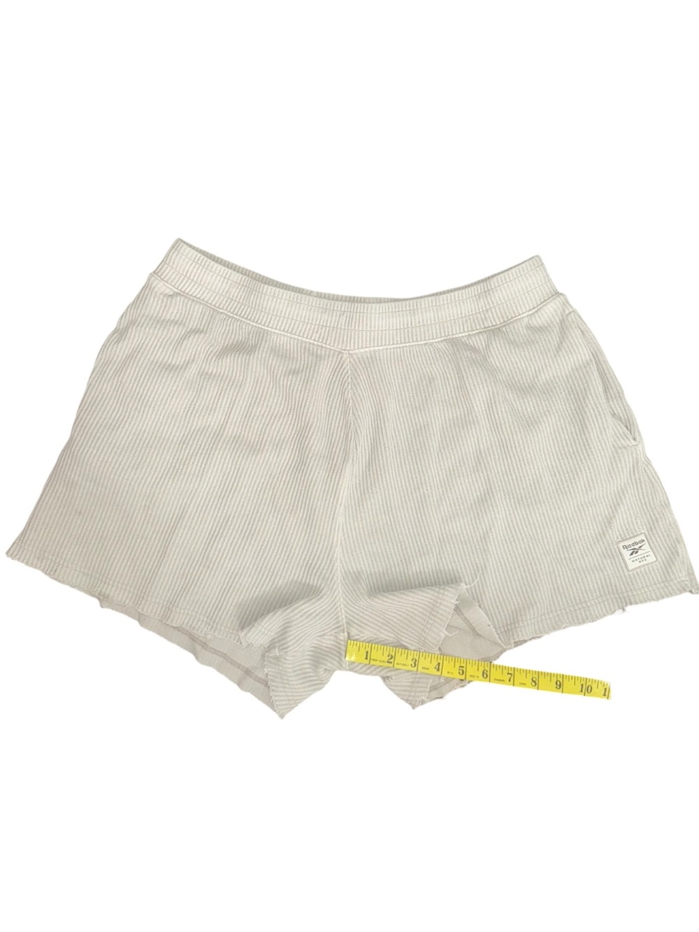Light Gray Striped Women’s Casual Shorts - Picture 9 of 10